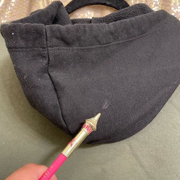 PINK Victorias Secret Army Green Black Cropped Hooded Sweater, XS - Picture 5 of 5